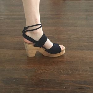 Free People Clogs w/ lace up detail